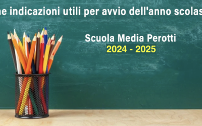 Secondaria Perotti – avvio dell’anno scolastico 2024-’25